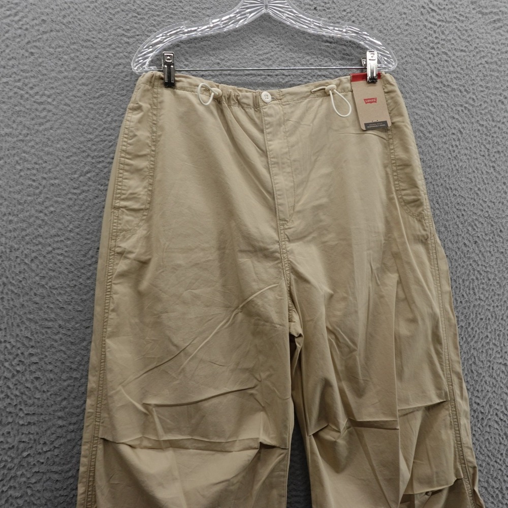 NWT Levis Woven Parachute Pants Size Large Beige Womens All Cotton‎ High Rise - Picture 3 of 16